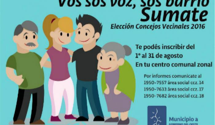 Afiche de Elección de Concejos Vecinales del Municipio a.-